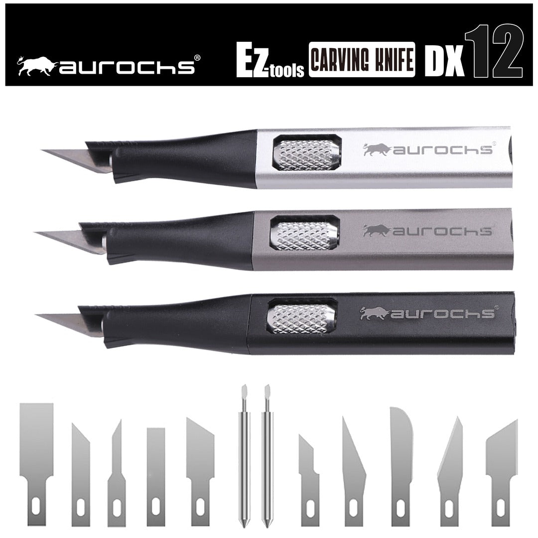 aurochs EZ-tools カービングナイフ DX12 刃先11種12刃枚付 – aurochs