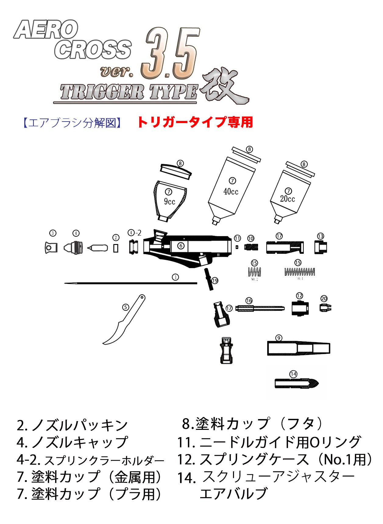 aurochs AERO-CROSS エアブラシ パッキンセット
