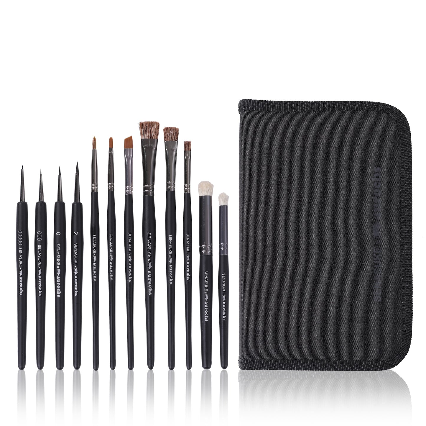 【せなすけ監修】aurochs × SENASUKE BRUSH MASTER 12本セット プロペインターが選んだ究極の筆 細部描写 ウェザリング 塗装全工程に対応 せなすけコラボ