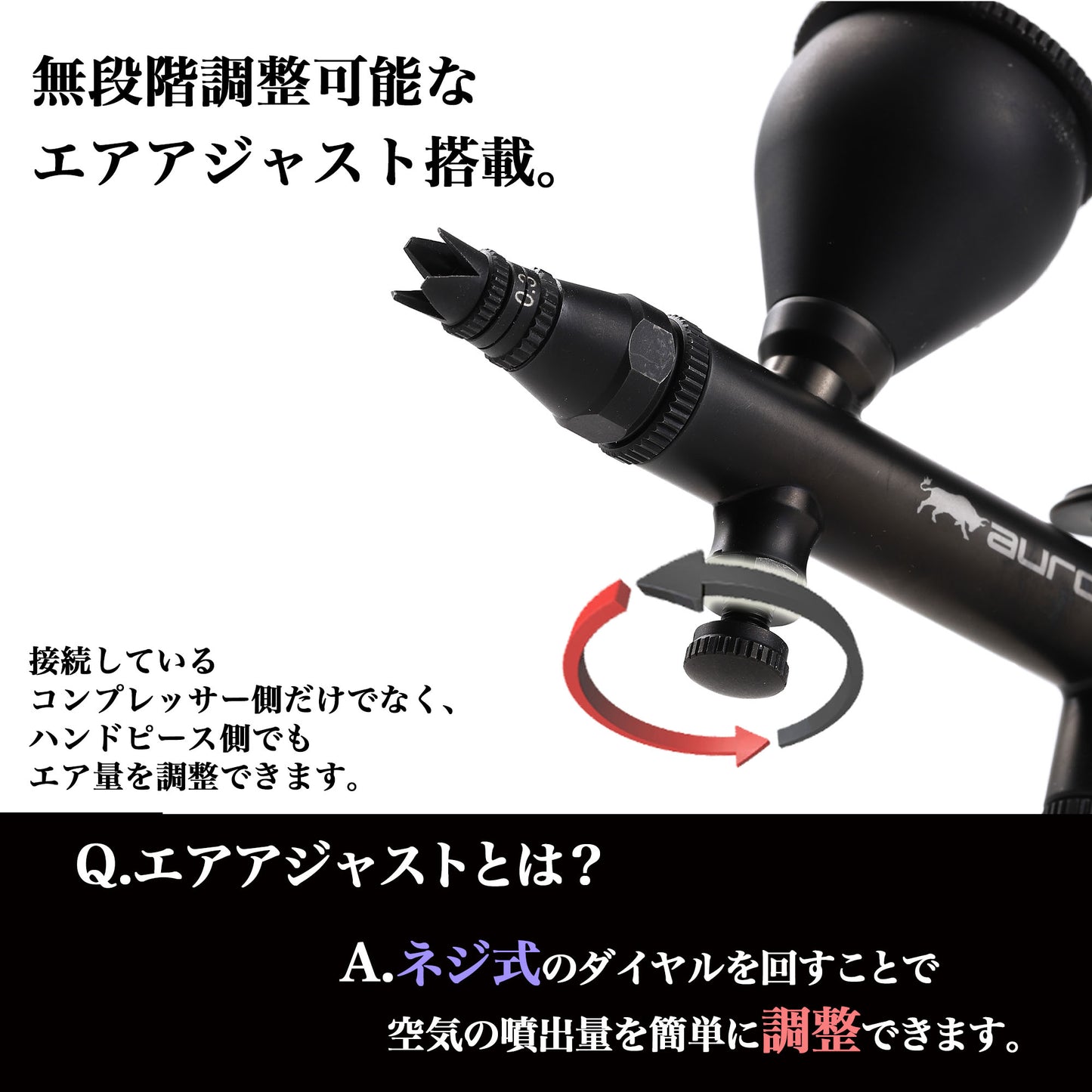 aurochs AERO CROSS PRO ACP-100B エアブラシ ハンドピース 0.3mm ダブルアクション プロ仕様