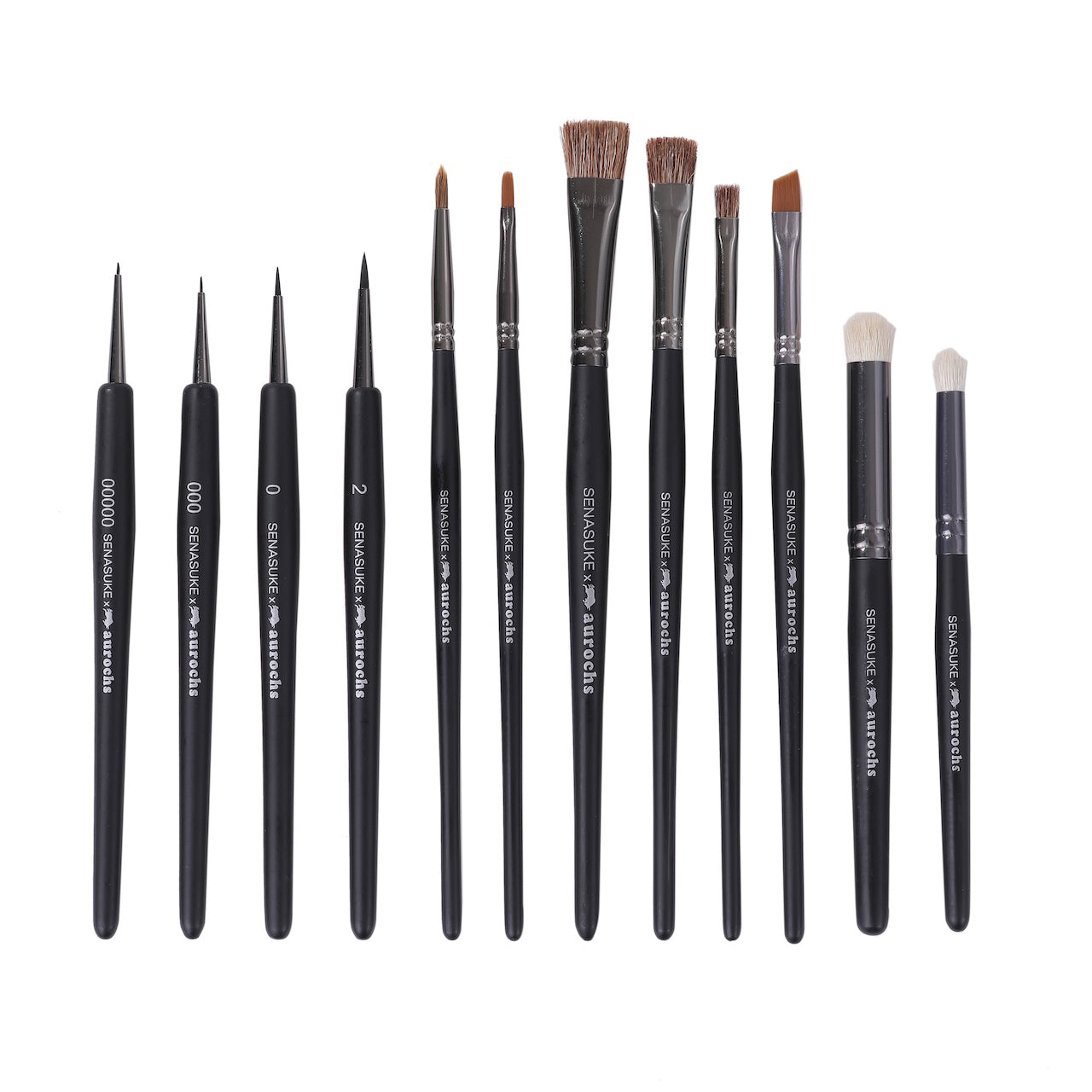 【せなすけ監修】aurochs × SENASUKE BRUSH MASTER 12本セット プロペインターが選んだ究極の筆 細部描写 ウェザリング 塗装全工程に対応 せなすけコラボ